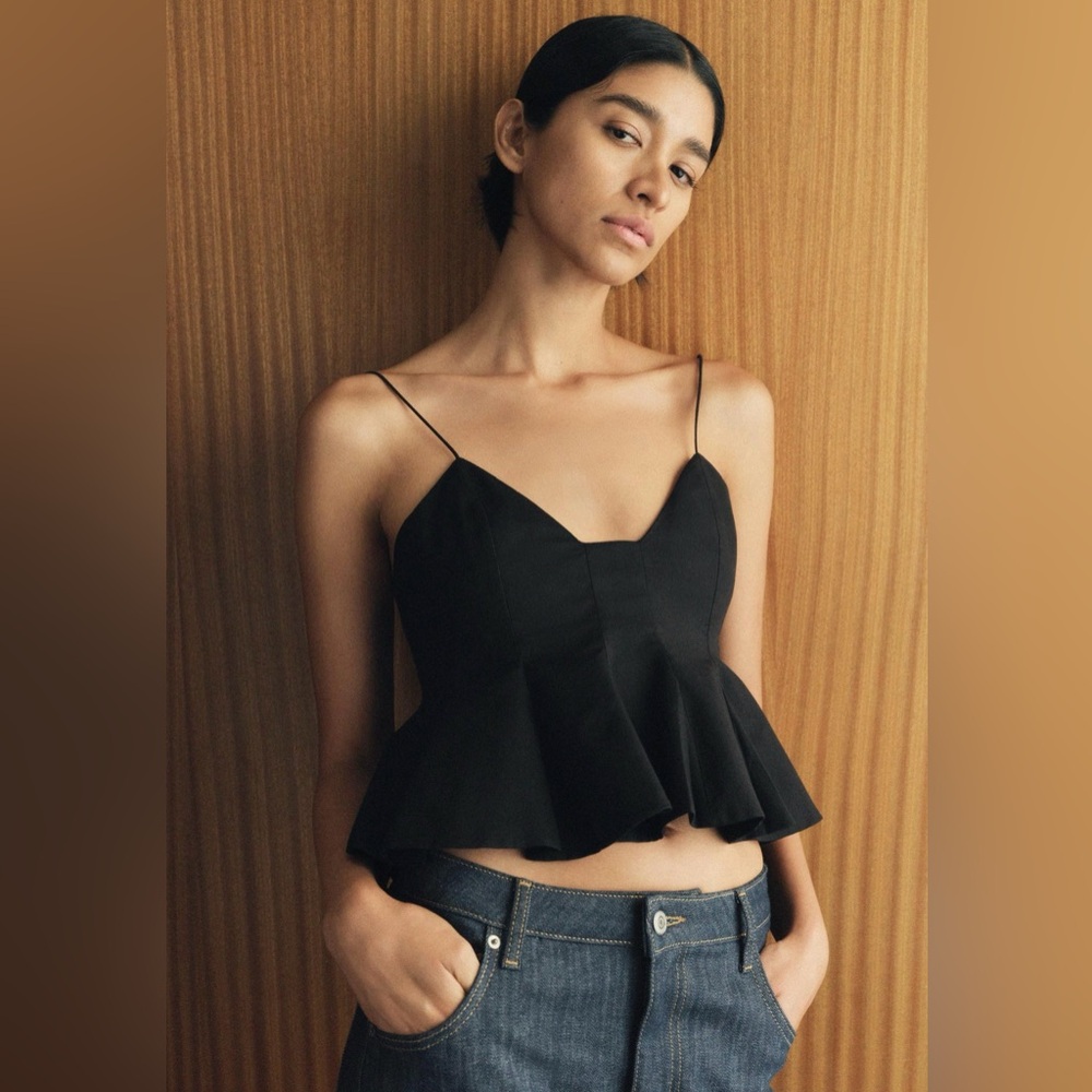 ZARA GODET TOP ZW COLLECTION SIZE M
